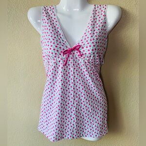 CHARACTER Y2K Pink Floral Bow Fairy CottageCore Babydoll Top Size S